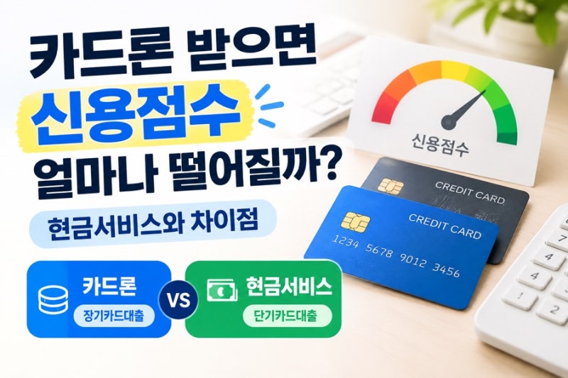 카드론 받으면 신용점수 얼마나 떨어질까? 현금서비스와 차이점