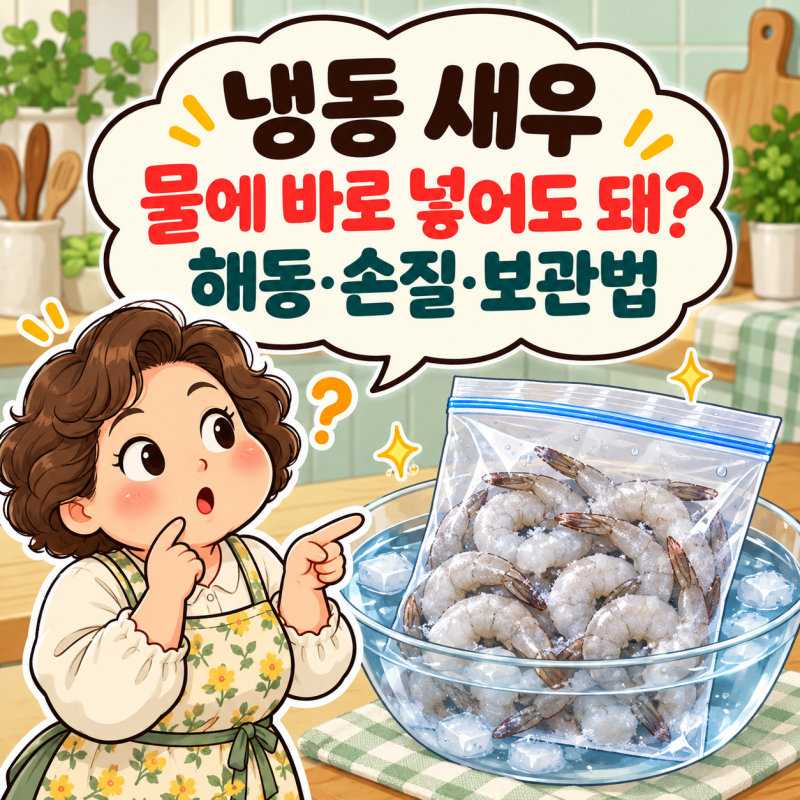 냉동 새우 해동법, 봉지 없이 물에 담가도 될까? 손질·보관 방법
