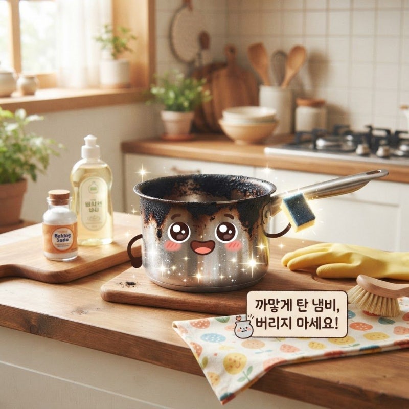 탄 냄비 살리는 법! 베이킹소다로 눌어붙은 냄비 깨끗하게 세척하는 방법