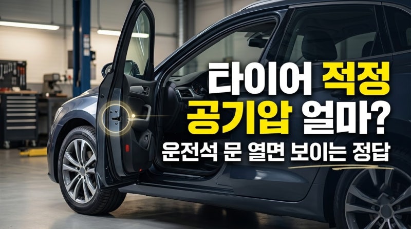 타이어 공기압 얼마가 적당할까? 운전석 문 열면 보이는 정답과 계절별 수치