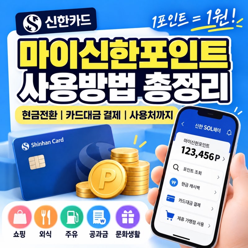 마이신한포인트 사용방법 총정리! 현금전환부터 카드대금 결제·사용처까지