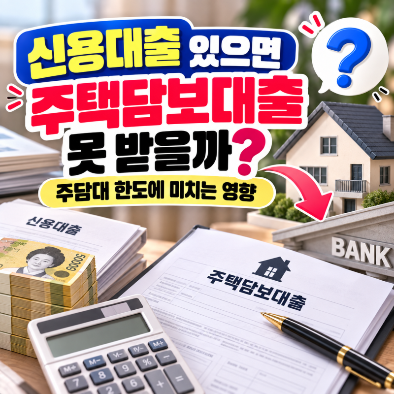 신용대출 있으면 주택담보대출 못 받을까? 주담대 한도에 미치는 영향
