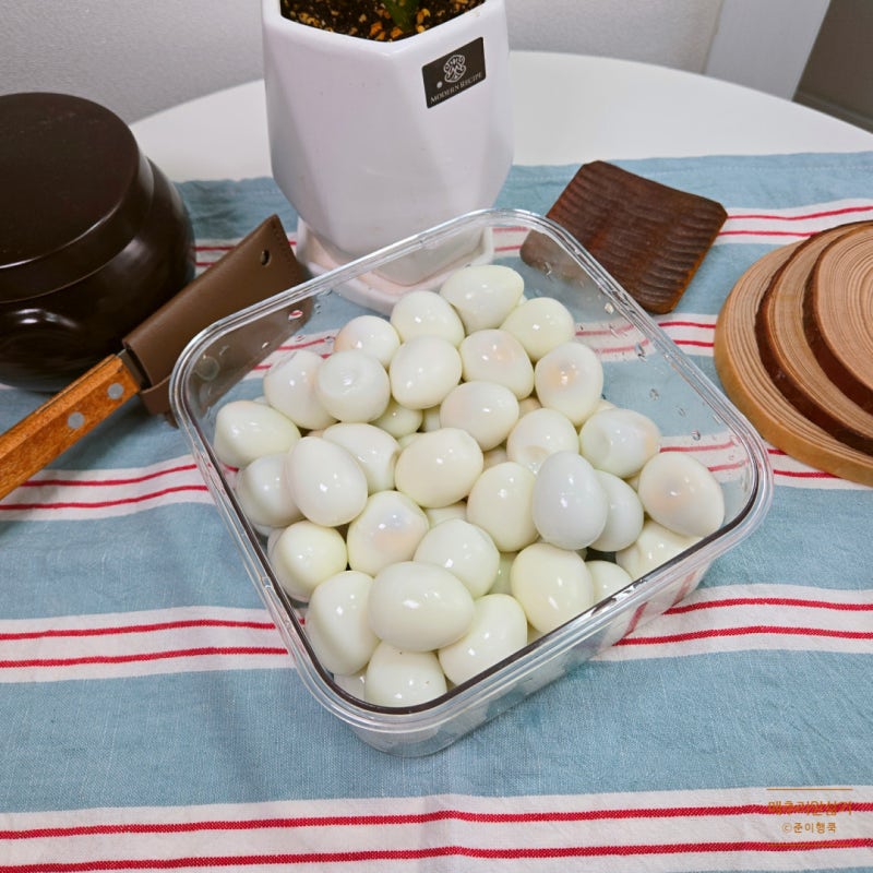 껍질 잘 까지게 메추리알 삶기 삶는 시간