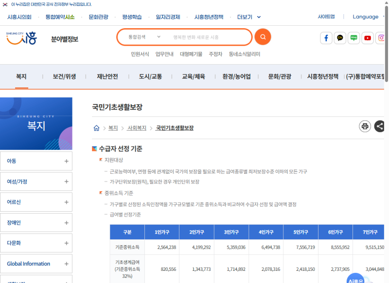기초생활수급자 복지로 모의계산 하는 법, 2026년 중위소득 기준으로 내 자격 확인하기