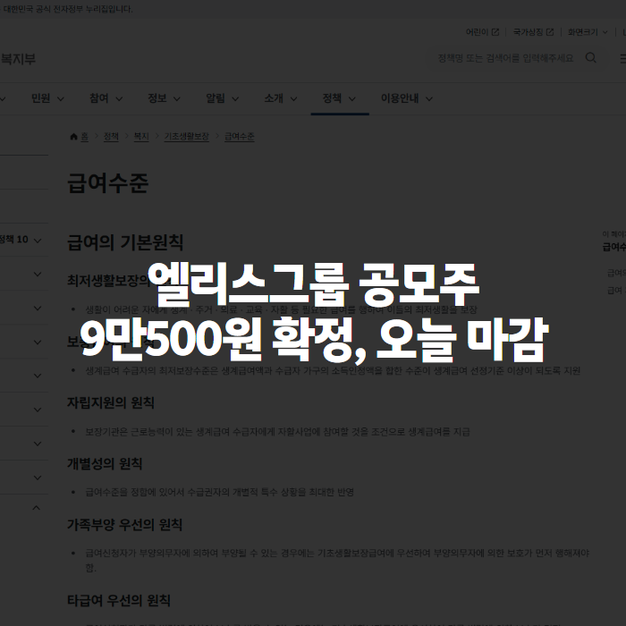 엘리스그룹 공모주 청약 오늘까지, 공모가 9만500원 확정부터 상장일까지 정리