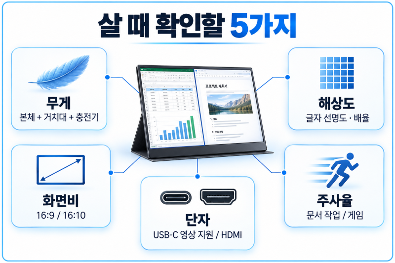 포터블 모니터 브랜드 보다 용도를 먼저 생각해야 합니다