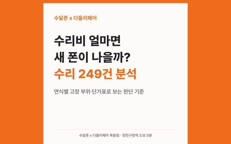 아이폰 수리비 얼마 넘으면 새 폰이 나을까? 수리 기록 249건 연식별 기준