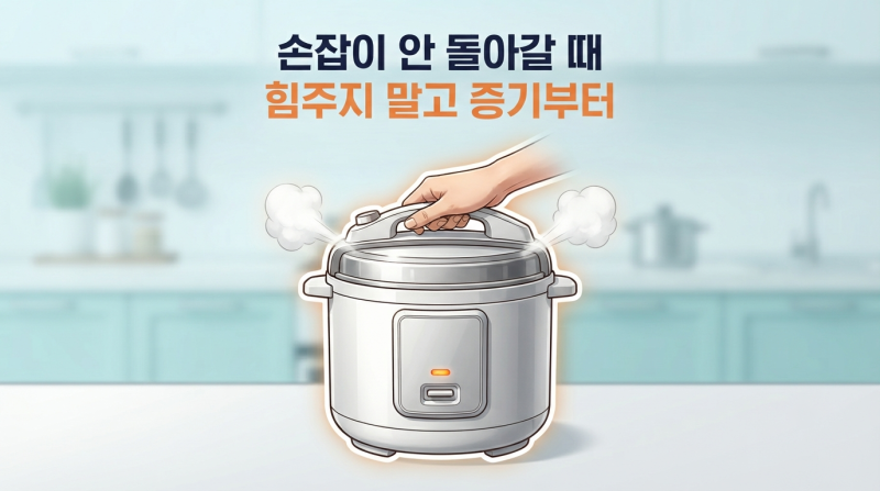쿠쿠 밥솥 뚜껑 손잡이 안 돌아갈 때 확인할 3가지