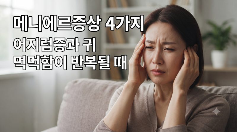 메니에르증상 4가지, 어지럼증과 귀 먹먹함이 반복될 때