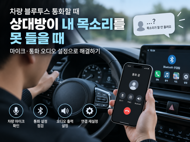 차량 블루투스 통화할 때 상대방이 내 목소리를 못 들을 때｜마이크·통화 오디오 설정
