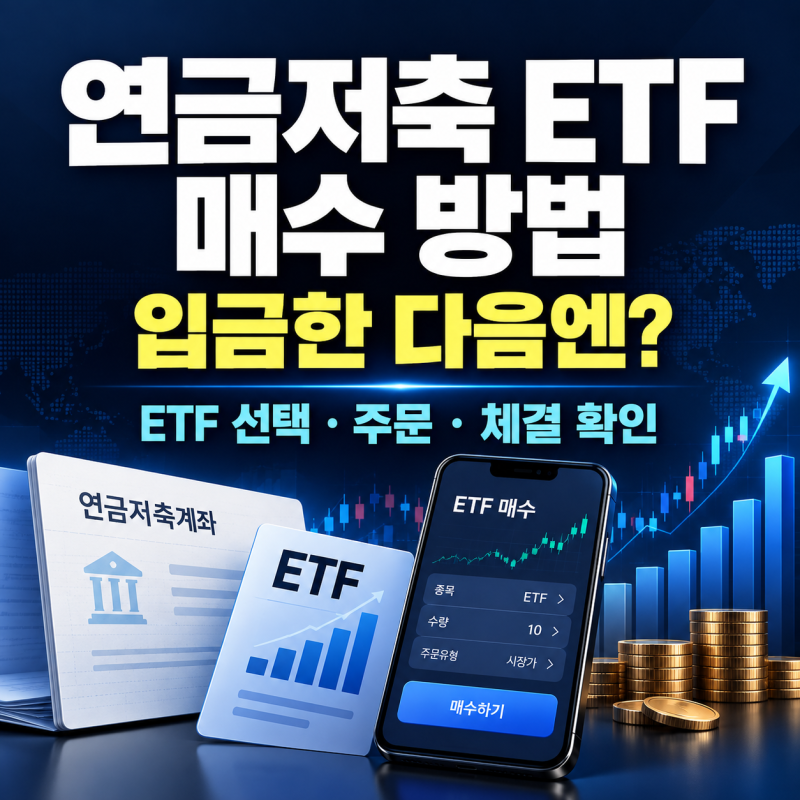 연금저축 ETF 매수 방법, 계좌에 입금한 다음 무엇을 해야 할까?