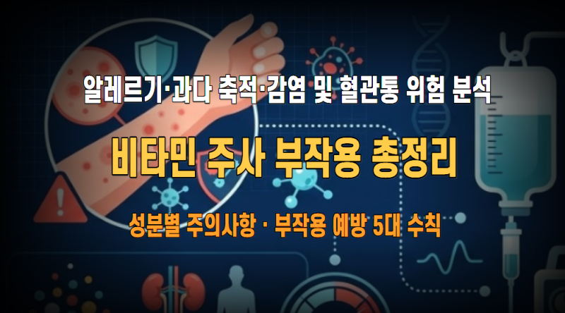 비타민 주사 종류 및 비용 총정리: B complex·C·D·미네랄·홈케어·실비 조건까지