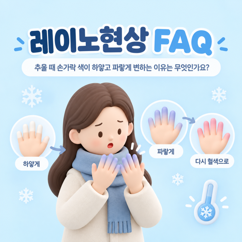 레이노현상 FAQ｜추울 때 손가락 색이 하얗고 파랗게 변하는 이유는 무엇인가요?