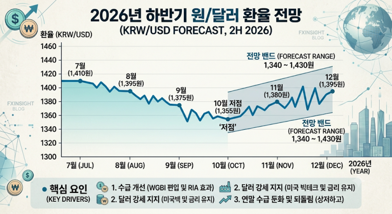 2026년 하반기 원/달러 환율 전망: 상저하고 흐름 속 자산 관리 전략