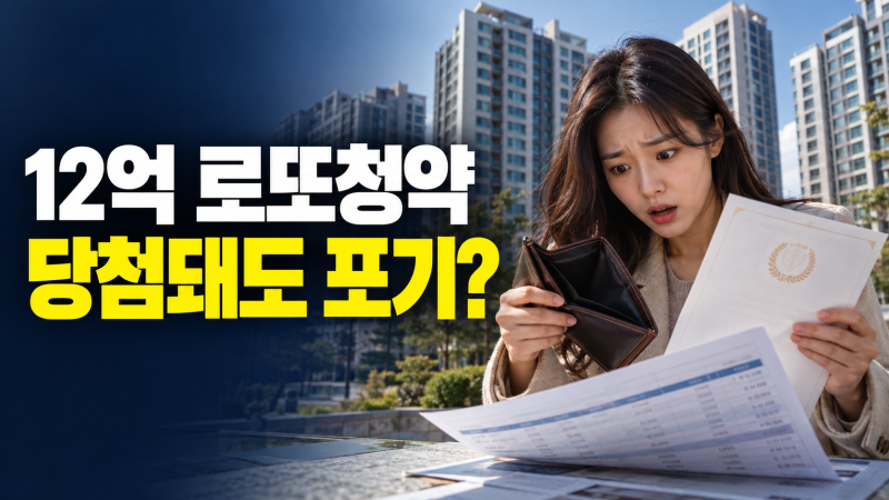 “12억 아파트가 로또청약?” 당첨되고도 포기하는 사람이 생기는 이유