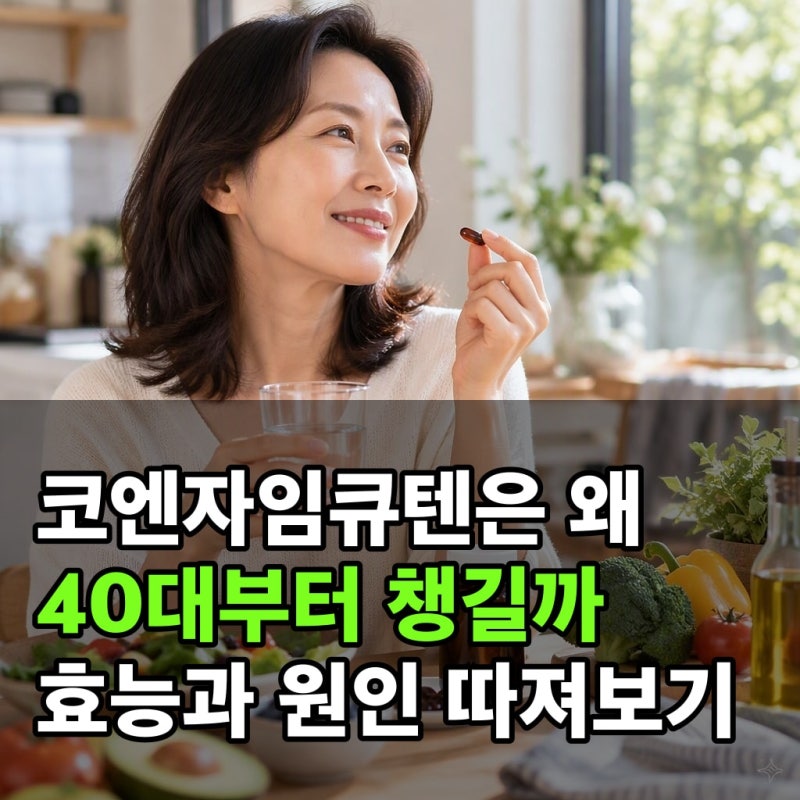 코엔자임큐텐은 왜 40대부터 챙길까? 효능과 원인 따져보기
