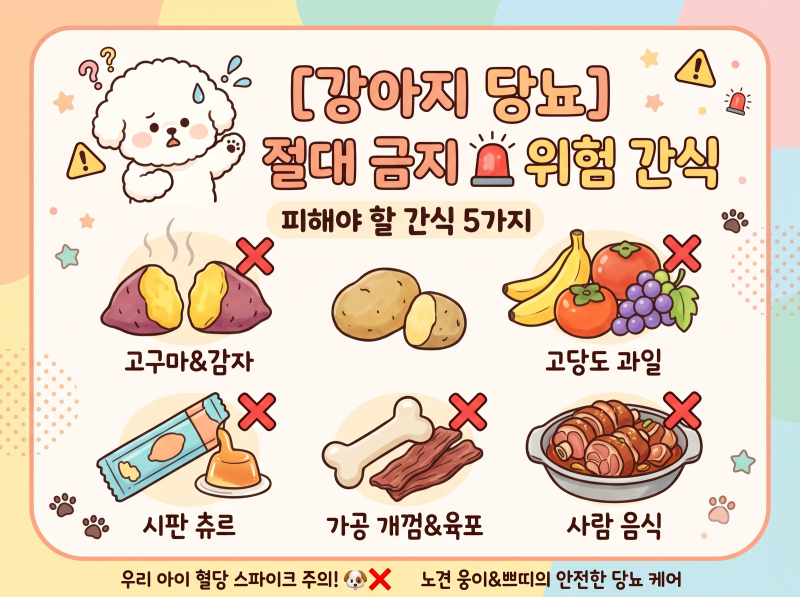 [강아지 당뇨 관리] 절대 주면 안 되는 위험 간식 리스트 (ft. 혈당 폭발 주의)