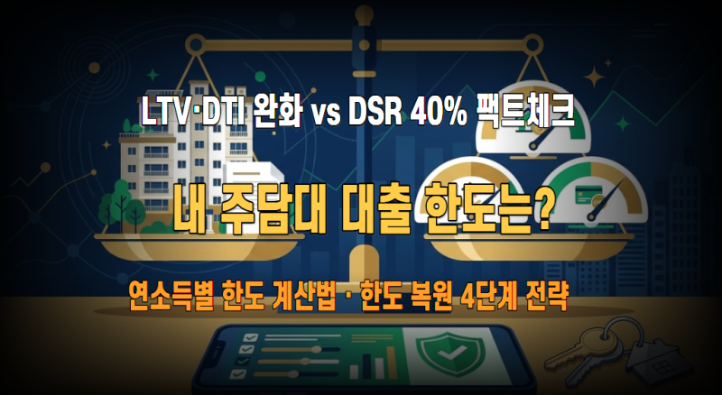 LTV·DTI 규제 완화 vs 강화, 내 대출 한도는? 주택담보대출 한도 정밀 시뮬레이션