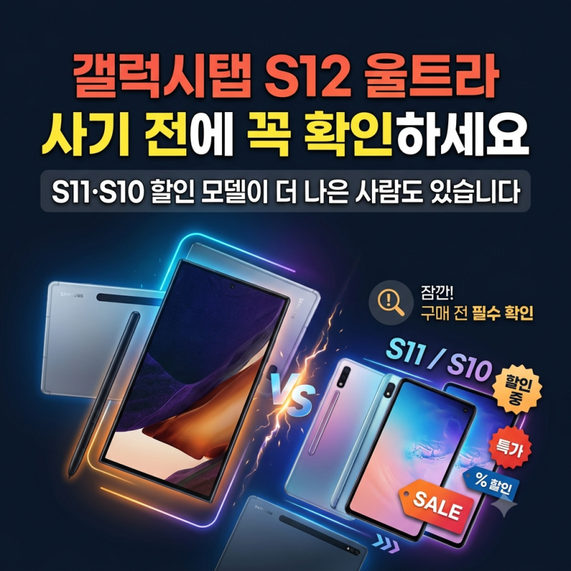 갤럭시탭 S12 울트라 사기 전에 꼭 확인하세요, S11·S10 할인 모델이 더 나은 사람도 있습니다/....