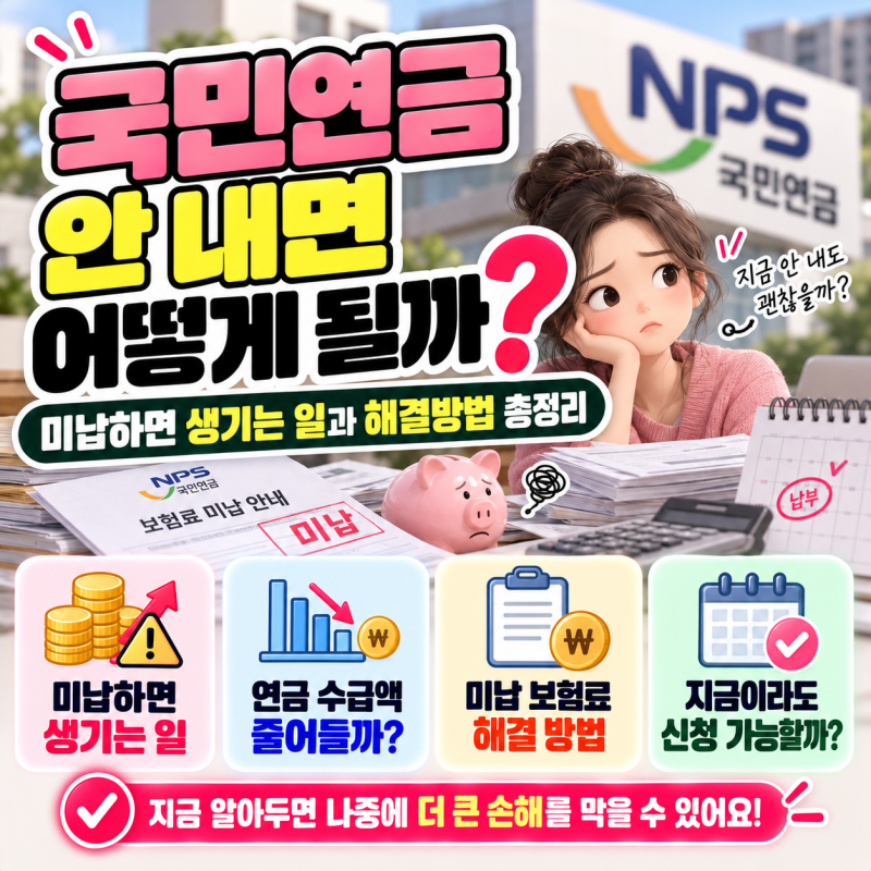 국민연금 안 내면 어떻게 될까? 미납하면 생기는 일과 해결방법 총정리
