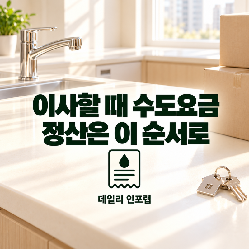 이사할 때 수도요금 정산, 마지막 검침과 납부 확인 순서