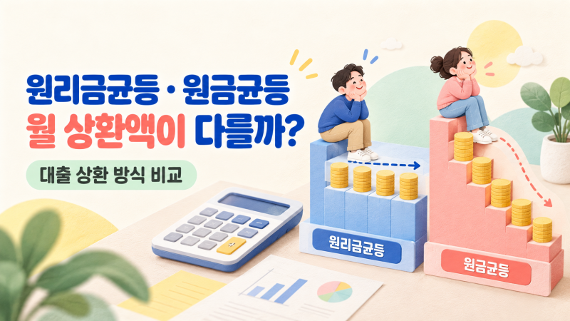 원리금균등과 원금균등, 매달 내는 돈은 어떻게 다를까?