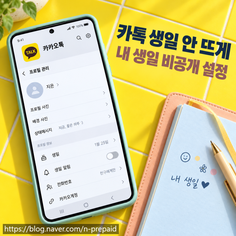 생일 조용히 보내고 싶을때, 공개하지 않고 카톡 생일 안 뜨게 설정하는 방법