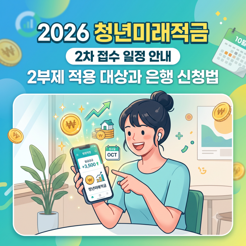 2026 청년미래적금 2차 신청기간 및 가입조건 및 우대형 조건과 중도해지 방지 전략 총정리