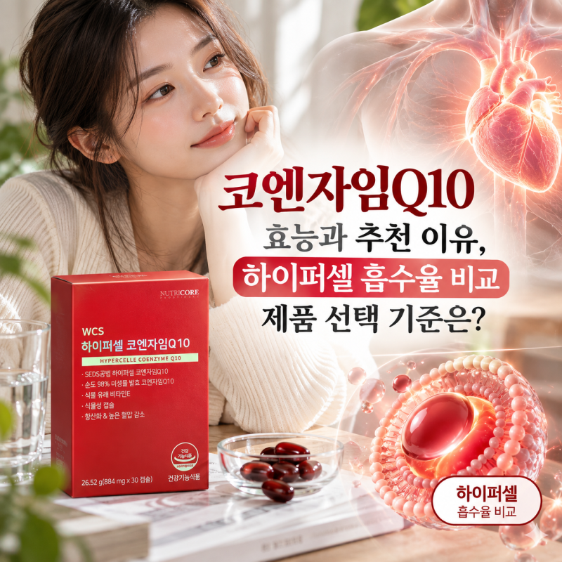 코엔자임Q10 효능과 추천 이유, 하이퍼셀 흡수율 비교 제품 선택 기준은?