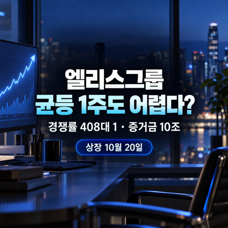 엘리스그룹 청약 경쟁률 408대 1 마감 | 균등 0.97주·증거금 10조·환불일 정리