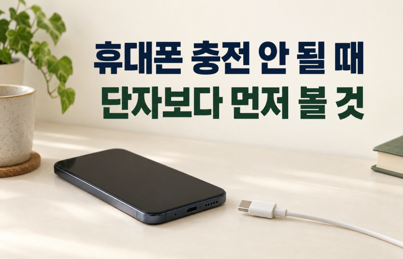 휴대폰 충전 안 될 때｜케이블·어댑터·단자 점검 순서