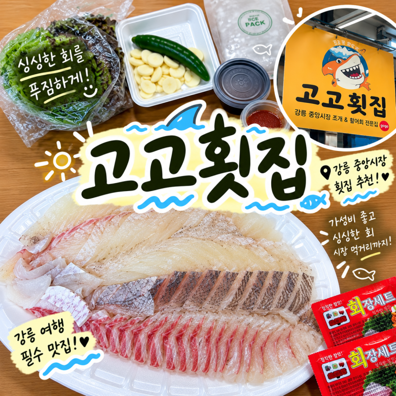 강릉 중앙시장 횟집 추천, 싱싱하고 푸짐한 고고횟집 회 포장 후기