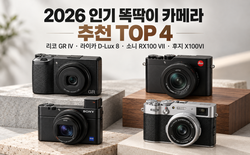 똑딱이 카메라 추천 TOP4｜리코 GR IV·라이카 D-Lux 8·소니 RX100 VII·후지필름 X100VI 가격·스펙·....
