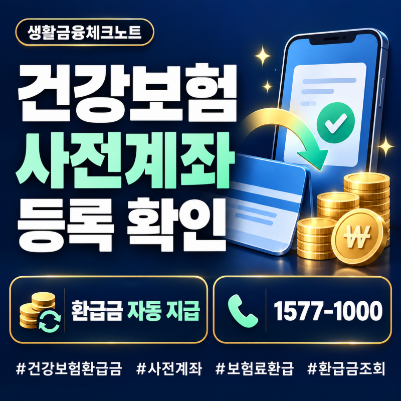 건강보험 환급금 사전계좌 등록하면 자동 지급, 신청방법과 주의사항 총정리