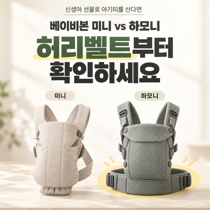 신생아 선물로 베이비뵨 아기띠를 산다면, 미니와 하모니는 '허리벨트'부터