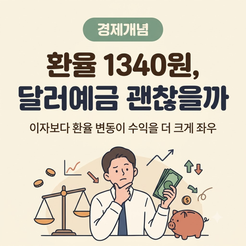 환율 1340원 달러예금 금리 비교, 지금 환전해도 될까? 체크포인트 정리