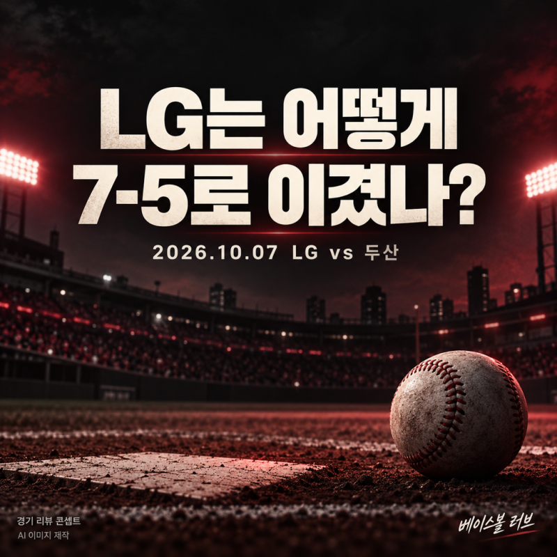 LG 두산 경기 리뷰, 5실점하고도 LG가 7-5로 이긴 이유