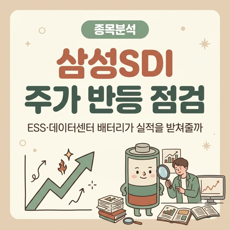 삼성SDI 주가 반등, ESS·데이터센터 배터리가 실적을 받쳐줄까 (3분기 점검)