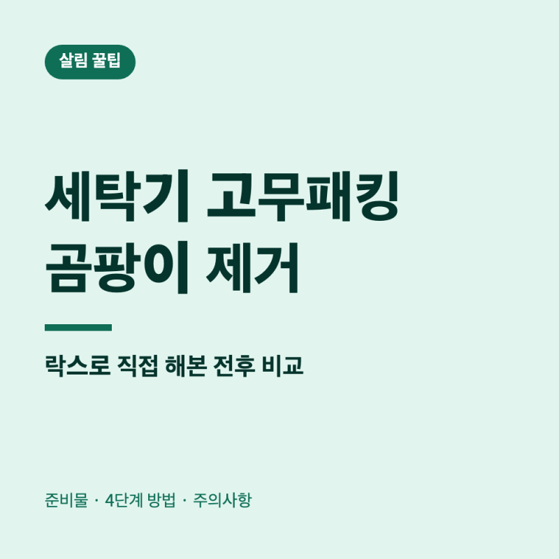 세탁기 고무패킹 곰팡이 제거, 락스로 직접 해본 전후 비교