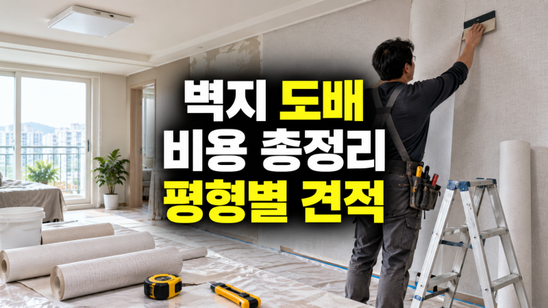 벽지 도배 비용: 부분 방 천장 전체 도배, 원룸 18평 25평 34평 평형별 견적, 추가 비용