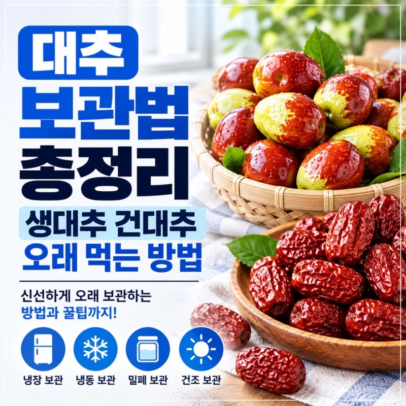 대추 보관법 총정리, 생대추 건대추 오래 먹는 방법 곰팡이 확인법