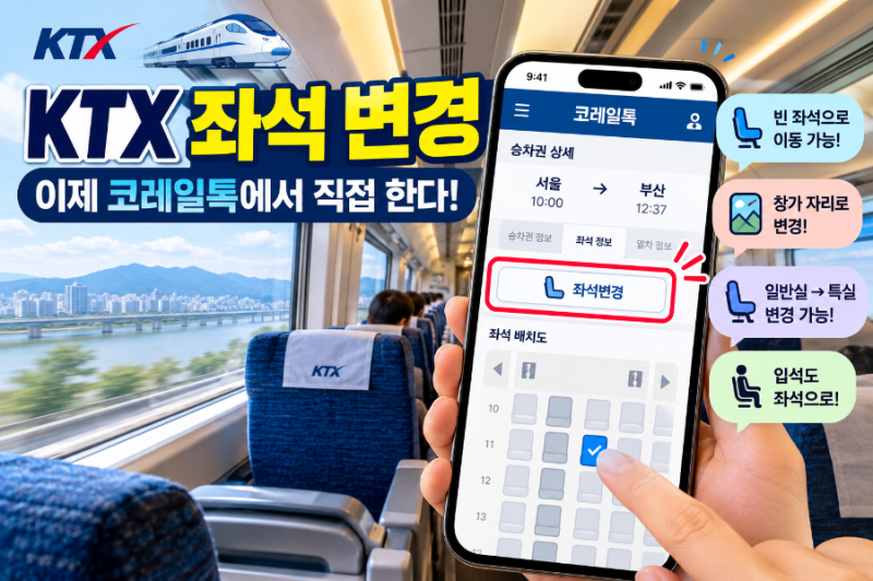 # KTX 좌석 변경 방법, 코레일톡으로 열차 출발 후에도 빈자리 이동 가능할까?