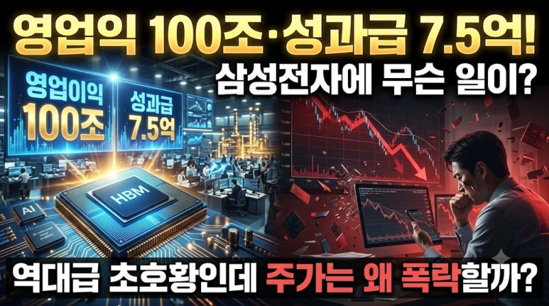 삼성전자 초호황 이면, 영업익 100조·성과급 7.5억!개미만 우는 충격적 이유?
