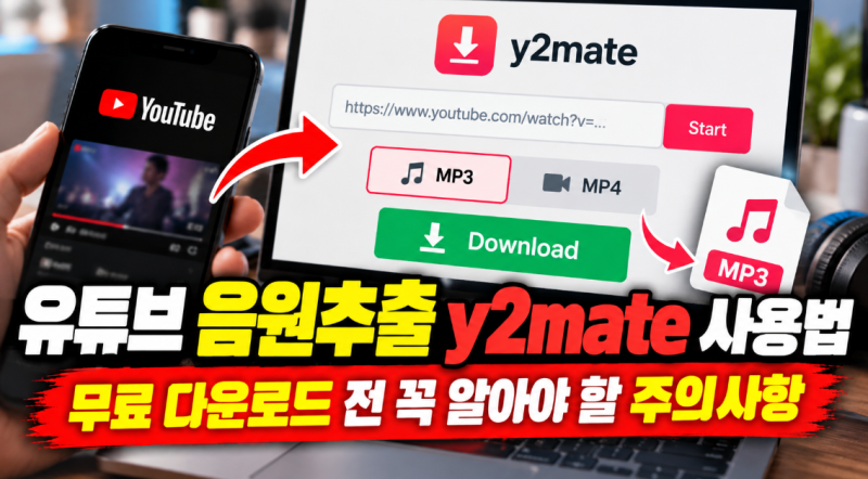 유튜브 음원추출 y2mate 사용법, 무료 다운로드 전 꼭 알아야 할 주의사항