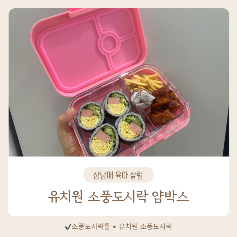 유치원 소풍도시락 얌박스 라지4칸,직접 써본 실사용 후기