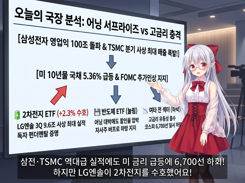 [제미나이AI] 고금리 이슈에 삼전, TSMC 역대급 실적도 무용지물. 이대로 상승장 없이 하반기 ....