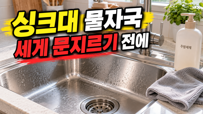 스테인리스 싱크대 물자국, 세게 문지르기 전에 구분하고 닦는 순서