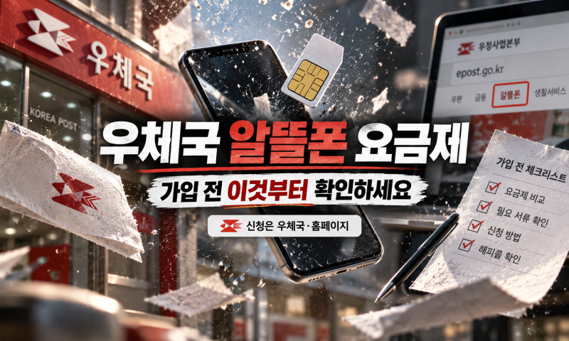 우체국 알뜰폰 요금제, 가입 전 이것부터 확인하세요