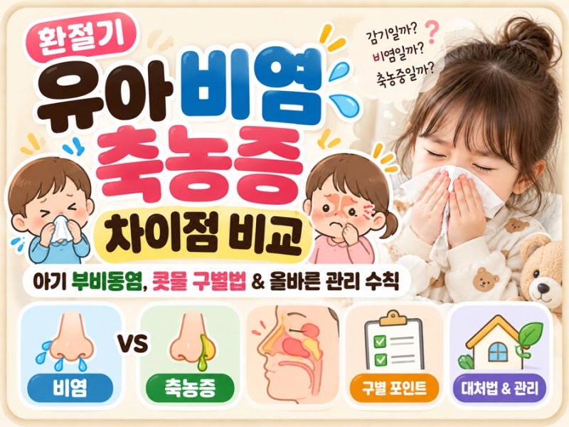 환절기 유아 비염 축농증 차이점 비교 | 아기 부비동염, 콧물 구별법 & 올바른 관리 수칙