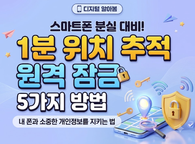 스마트폰 분실·도난 대비! 1분 위치 추적 & 원격 잠금 설정 5가지